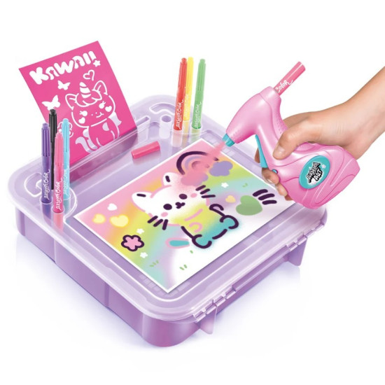 Projekt Art - Walizeczka małej artystki Kawaii - Kreatywny zestaw z elektronicznym aerografem