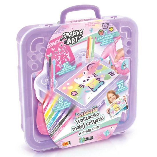 Projekt Art - Walizeczka małej artystki Kawaii - Kreatywny zestaw z elektronicznym aerografem