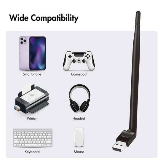 Adapter Bluetooth 5.3, USB-A,3Mbit, zasięg 150m 