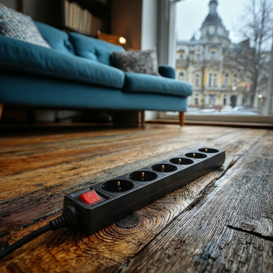 Listwa zasilająca 5m 6 gniazd z wyłącznikiem MCE195G 