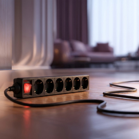 Listwa zasilająca 5m 6 gniazd z wyłącznikiem MCE195G 