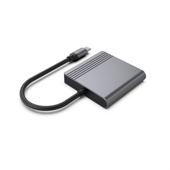 Adapter USB-C do HDMI + DP, 4K 60Hz, czarny 