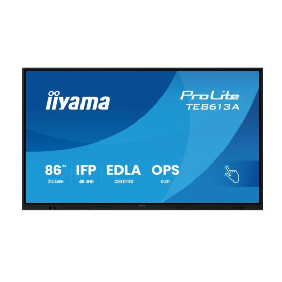 Monitor interaktywny 86 cali TE8613A-B2AG INFRARED,40pkt,IPS,4K,7H,500cd/m2,      WiFi,USB, ANDROID 14, Google EDLA,2x20W, UCHWYT ŚCIENNY 
