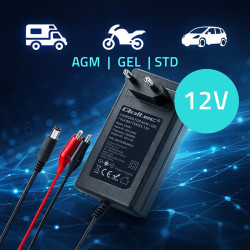 Ładowarka do akumulatora AGM GEL | Prostownik 12V | 2A | 24W |   5.5x2.1 | kabel 1.8m 