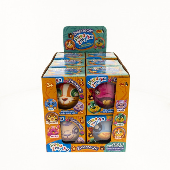 Piłka Zmyłka Zwierzaki Display 12 sztuk