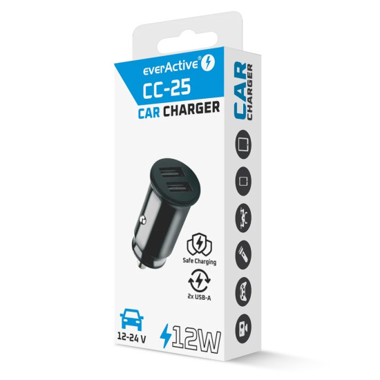 Ładowarka samochodowa CC-25 2XUSB 12W