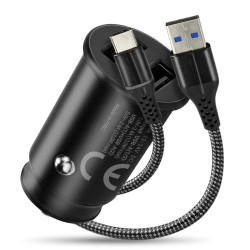 Ładowarka samochodowa CC-25C 2XUSB 12W + kabel USB-C 