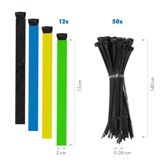 Zestaw organizerów kabli, 8 elementów 