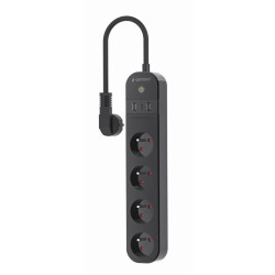 Inteligentna listwa zasilająca Tuya 4xFR 2xUSB-A 1xUSB-C Czarna 