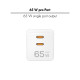 Ładowarka sieciowa 2x USB-C, 65W, biała 