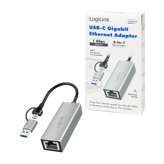 Adapter USB-C do Gigabit Ethernet + USB 