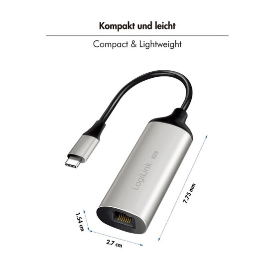 Adapter ethernet USB-C/ M 3.2 Gen1 do RJ45 