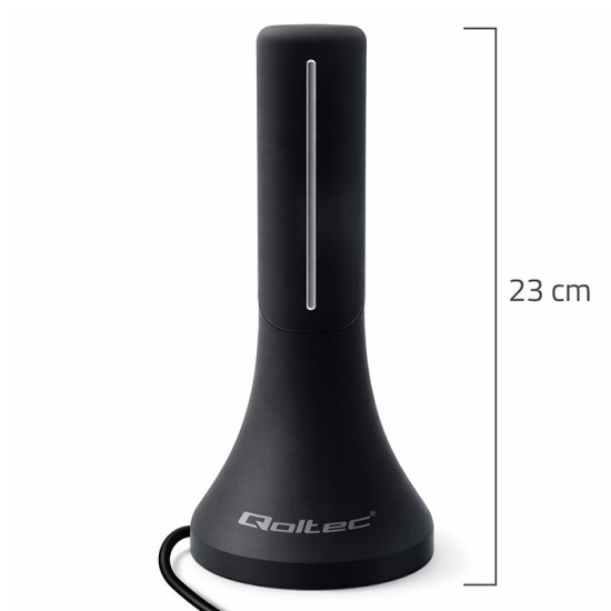 Wewnętrzna antena DVB-T/T2 | wzmacniacz sygnału | 4K | wysoki zysk 32dBi | kabel 4m