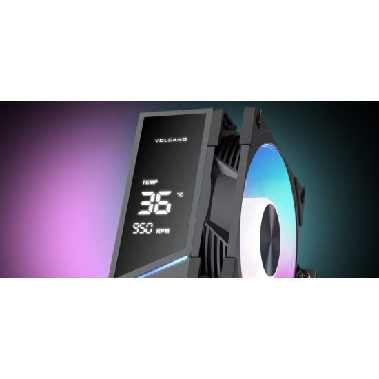 Chłodzenie powietrzne Volcano 0C T102 LCD ARGB 120 czarne