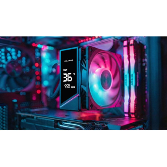 Chłodzenie powietrzne Volcano 0C T102 LCD ARGB 120 czarne