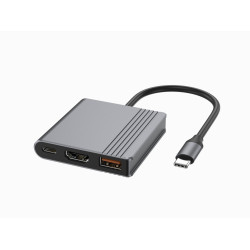 Adapter wieloportowy USB typu C 3 w 1 (port USB + HDMI +USB-C), gwiezdna szarość 