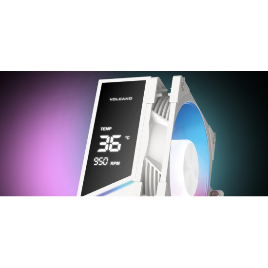 Chłodzenie powietrzne Volcano 0C T202 LCD ARGB 120 białe