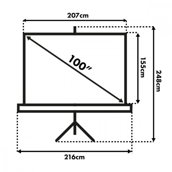 Ekran projekcyjny MC-595 na stojaku 100 4:3 200x150