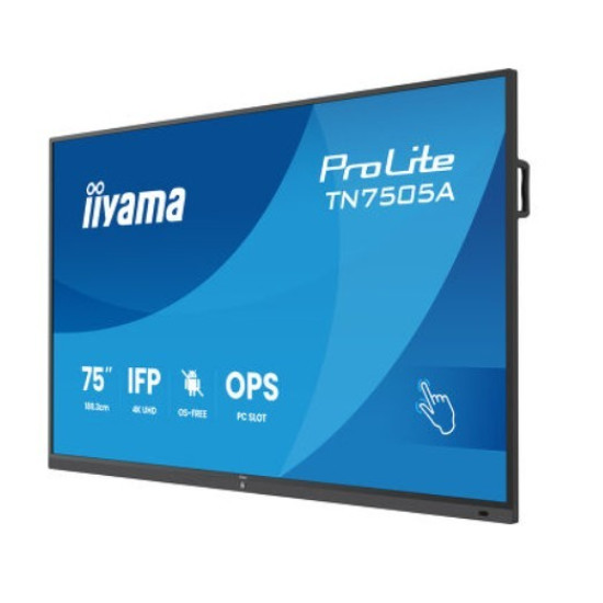 Monitor 75 cali TN7505A-B1AG IPS,4K,40pkt,500cd,nonOS,1200:1,5ms,    DeepContrast-IR+, 1xVGA,2xHDMI,DP,USB-C(PD65W),2xRJ45,2x20W,PiP,PbP,UCHWYT ŚCIENN