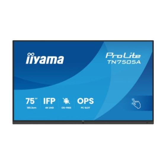 Monitor 75 cali TN7505A-B1AG IPS,4K,40pkt,500cd,nonOS,1200:1,5ms,    DeepContrast-IR+, 1xVGA,2xHDMI,DP,USB-C(PD65W),2xRJ45,2x20W,PiP,PbP,UCHWYT ŚCIENN