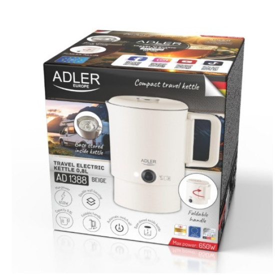 Czajnik turystyczny 0,8 l beżowy AD 1388 