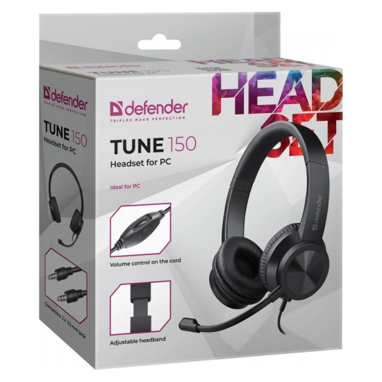Słuchawki nauszne z mikrofonem TUNE 150 czarne 