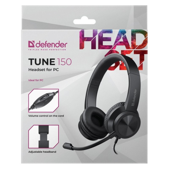 Słuchawki nauszne z mikrofonem TUNE 150 czarne 