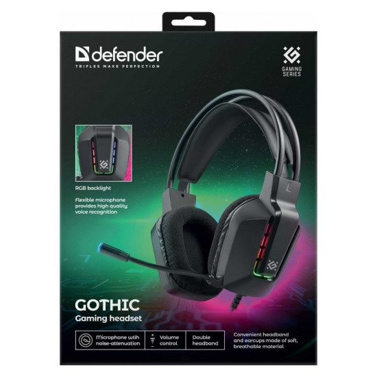Słuchawki nauszne z mikrofonem GOTHIC czarne