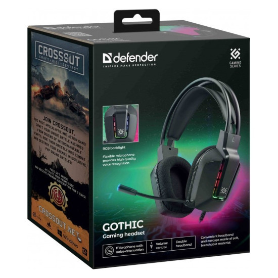 Słuchawki nauszne z mikrofonem GOTHIC czarne