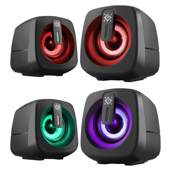 Głośniki komputerowe J1 2.0 6W LED USB czarne 