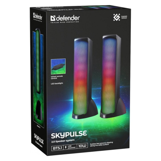 Głośniki komputerowe SKYPULSE 2.0 60W + bluetooth RGB