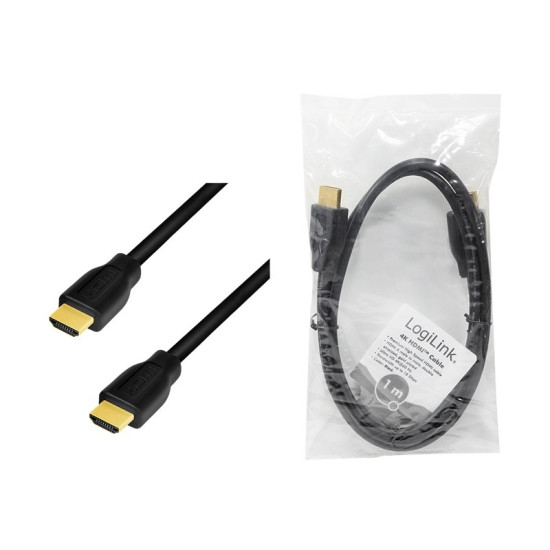 Kabel HDMI 4K/60Hz, CCS , czarny, 1m 