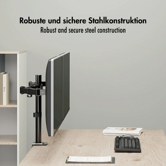 Uchwyt do monitora 2x 17-32',10kg max na ramie 