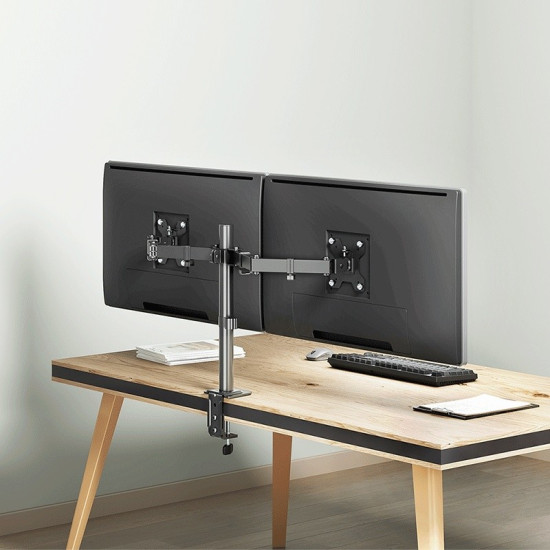Uchwyt do monitora 2x 17-32',10kg max na ramie 