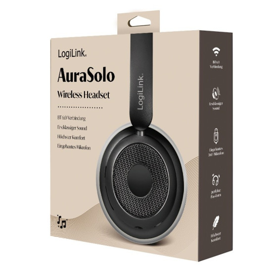 Słuchawki z mikrofonem, BT6.0, ANC, czarne 