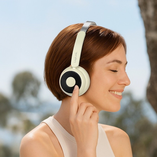 Słuchawki z mikrofonem, BT6.0, ANC, brązowe 