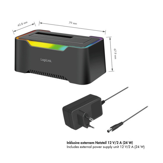 Stacja dokująca USB-C do HDD/SDD 2.5/3.5' 