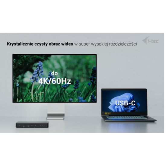 Stacja dokująca Thunderbolt 4 Intelligent Dual Display Power Delivery 90W 2x DP Video TB AUDIO LAN  USB-A 10Gbps USB-C 10 Gbps Kensington lock