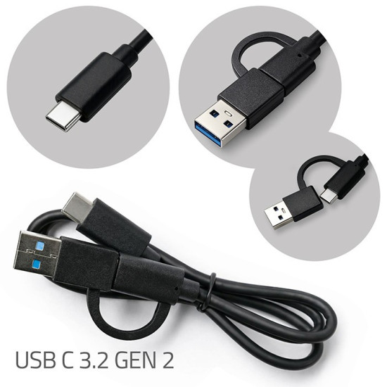 Stacja dokujšca dysków SSD M.2 NVMe | PCIe | USB-C | 20Gb/s |    DUAL 2x8TB | klonowanie offline 