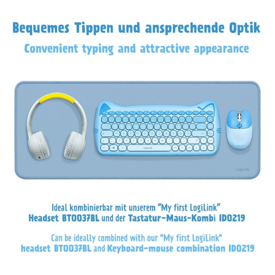 Podkładka na klawiaturę i mysz, XXL, niebieska 