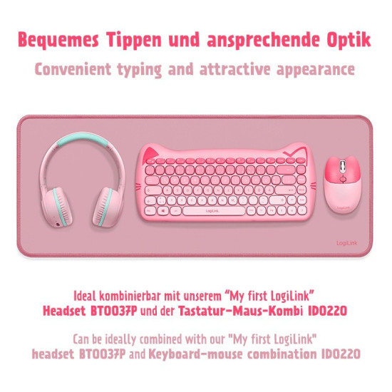 Podkładka na klawiaturę i mysz, XXL, różowa 