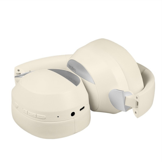 Słuchawki z mikrofonem, BT6.0, ANC, kremowe 