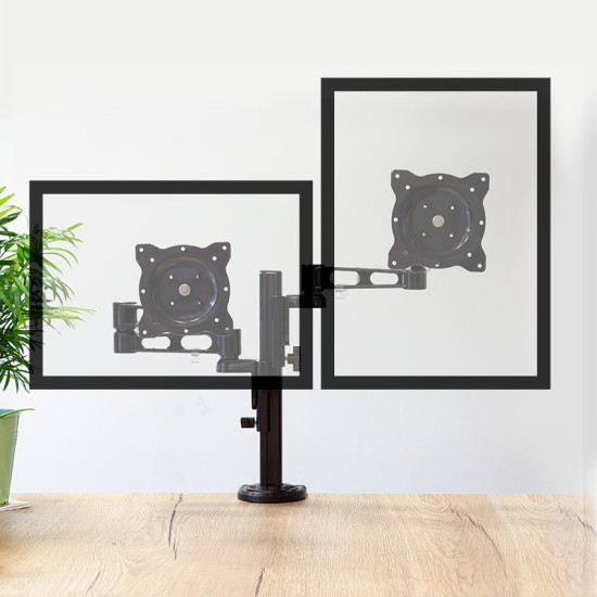 Podwójny uchwyt na monitor 13-26 cali, aluminiowy 