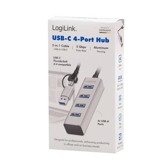 Hub USB3.0 4-porty USB- A 5Gbit/s 
