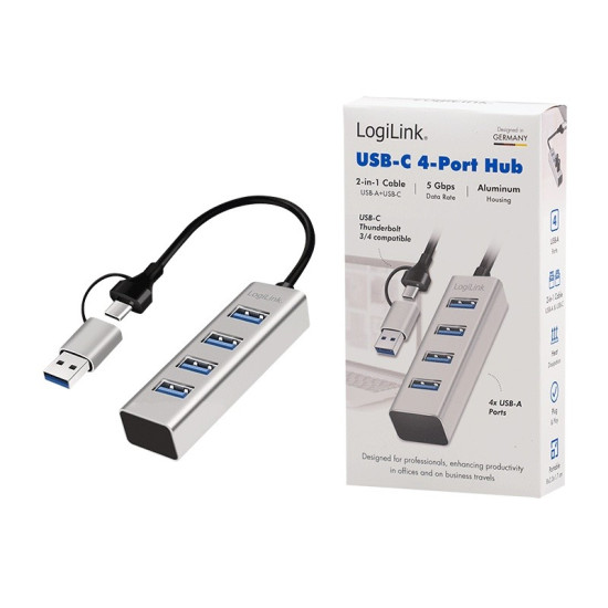 Hub USB3.0 4-porty USB- A 5Gbit/s 