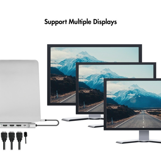 Stacja dokująca USB3.2 ,USB-C,12-portów, PD 
