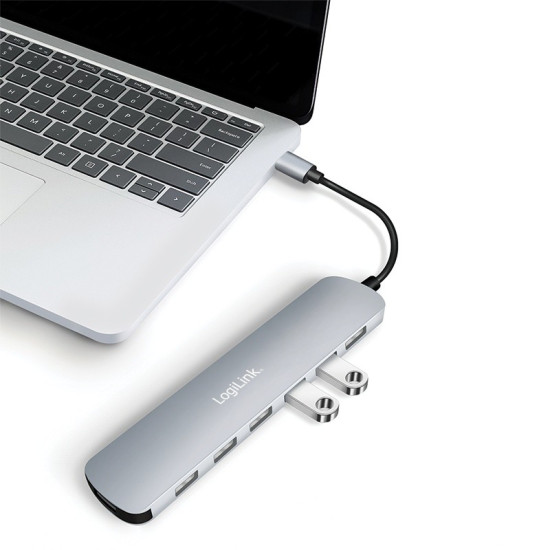 Hub 7 portów USB3.2 USB-A, 5 Gbps, 20W PD 