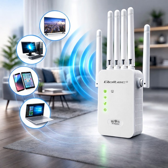 Wzmacniacz sygnału WiFi | Repeater | Access Point | 300Mb/s | 6  anten | 2xRJ45 