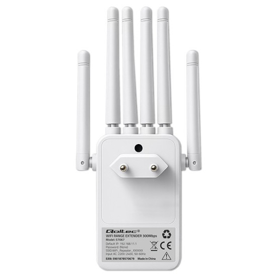Wzmacniacz sygnału WiFi | Repeater | Access Point | 300Mb/s | 6  anten | 2xRJ45 