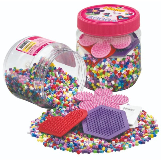 Hama Koraliki i podstawki w pojemniku 